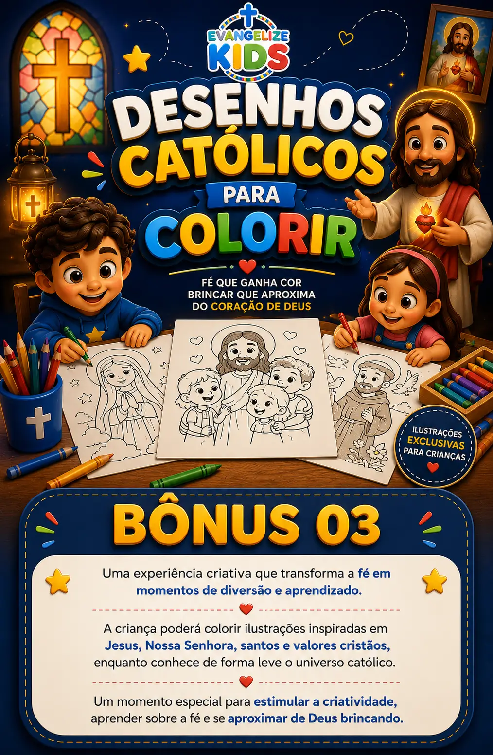 Bônus 03 - Desenhos Católicos para Colorir
